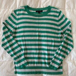 Banana Republic Green and Grey Striped Sweater